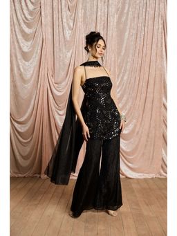 Saanjh by Lea - Siyah Noor Black Mirror-Work Kurti with Sharara and Dupatta