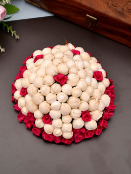 Silvermerc Designs - Mogra and Rose Flower Bride Juda Cover Hair Bun