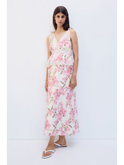 H&M - Women White Mama Linen-Blend Nursing Dress