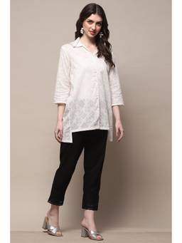Biba - Black Solid Cotton Pant for Women