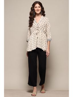 Biba - Black Viscose Blend Solid Palazzo