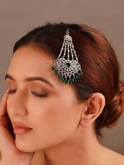 Voylla - Sparkling Elegance Meherbano American Diamond Passa Maang Tikka for Women