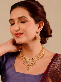 Voylla - Gold Opulence Kanchana Kalai Temple Necklace Set for Women