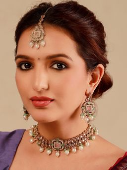 Voylla - Gold Essentials Meherbaan Multicolor Necklace Set for Women