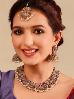 Voylla - Gold Essentials Rangriti Multicolor Necklace Set for Women