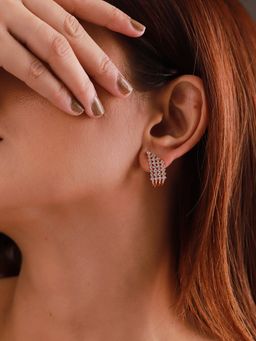 Voylla - Sparkling Elegance Sunray American Diamond Earrings