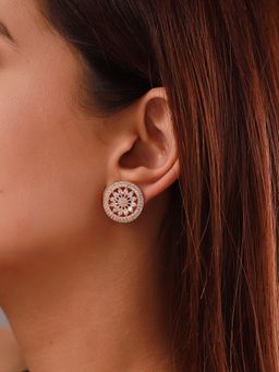 Voylla - Sparkling Elegance Marigold American Diamond Earrings