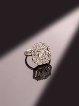 Voylla - Sparkling Elegance Cubic Crown American Diamond Ring