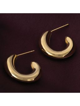 Palmonas - 18K Gold Plated Cursive C Hoop Earrings for Womens Waterproof and Anti-Tarnish