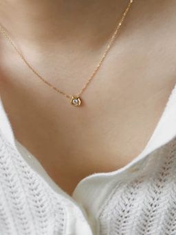 Inaya Accessories - 18Kt Gold Plated Minimal Diamond Stainless Steel Aria Waterproof Necklace