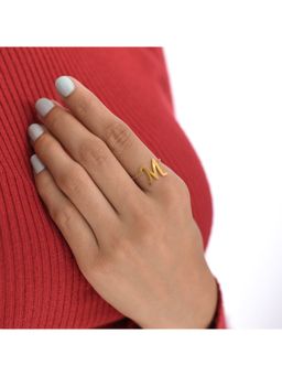 Palmonas - Initial M Ring for Womens (Size - Adjustable) - Waterproof and Anti-Tarnish
