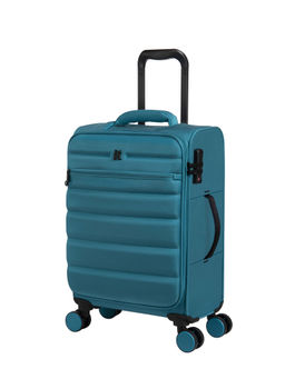 it luggage - Census Teal Blue Cabin Softsided Luggage Trolley With TSA Lock