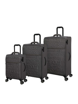 it luggage - Citywide Grey Set of 3 28-24-20 Inches Softsided TSA Luggage Trolley