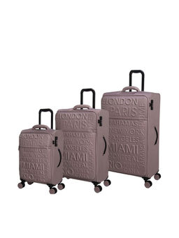 it luggage - Citywide Mauve Set of 3 28-24-20 Inches Softsided TSA Luggage Trolley