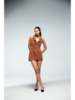 Ivory Rose - Muse Mid Thigh Length Brown Dress