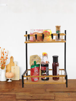 Plantex - 2-Layer Dish Drying Rack (Black & Gold)