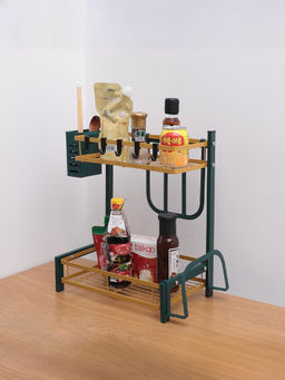 Plantex - 2-Layer Dish Drying Rack (Gold & Green)