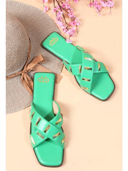 The White Pole - Womens Green Trending Alluring Stylish Flats