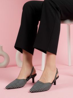 The White Pole - Womens Black Elegant Brided Style Sandal Heels