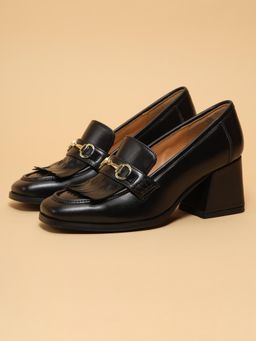 ERIDANI - Womens Walter Black Leatherette Loafers