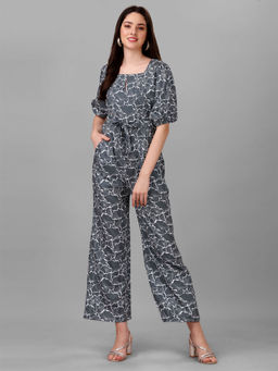 Masakali.Co - Women's Printed Dark Green Jumpsuit