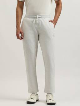 United Colors of Benetton - Men Beige Solid/Plain Cotton Blend Trackpants