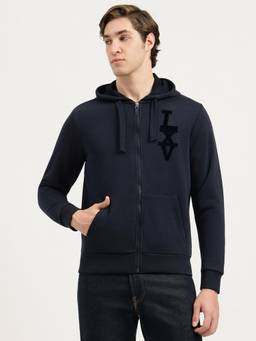 United Colors of Benetton - Men Blue Solid/Plain Polycotton Jacket