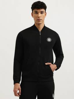 United Colors of Benetton - Men Black Solid/Plain Pure Cotton Jacket