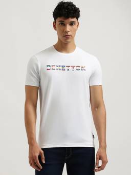 United Colors of Benetton - Men White Typography Cotton Blend T-Shirt