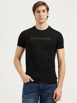 United Colors of Benetton - Men Black Typography Pure Cotton T-Shirt