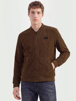 United Colors of Benetton - Men Brown Textured Polyester Blend Jacket