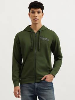 United Colors of Benetton - Men Olive Solid/Plain Polyester Blend Jacket