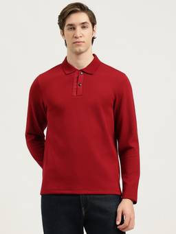 United Colors of Benetton - Men Maroon Solid/Plain Polyester Polo T-Shirt