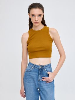 Cover Story - Mustard Tank Crop Top