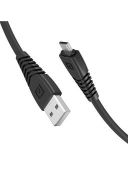 Portronics - Konnect Core Micro USB Cable Tangle-Free with 3A Rapid Charging, 1 Meter Length- Black