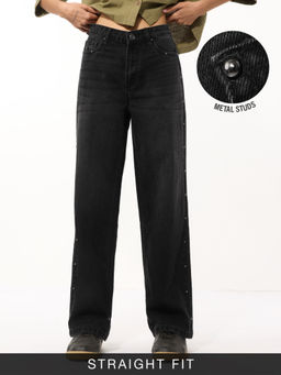 The Souled Store - Black Straight-Fit Denim: Killing It Jeans