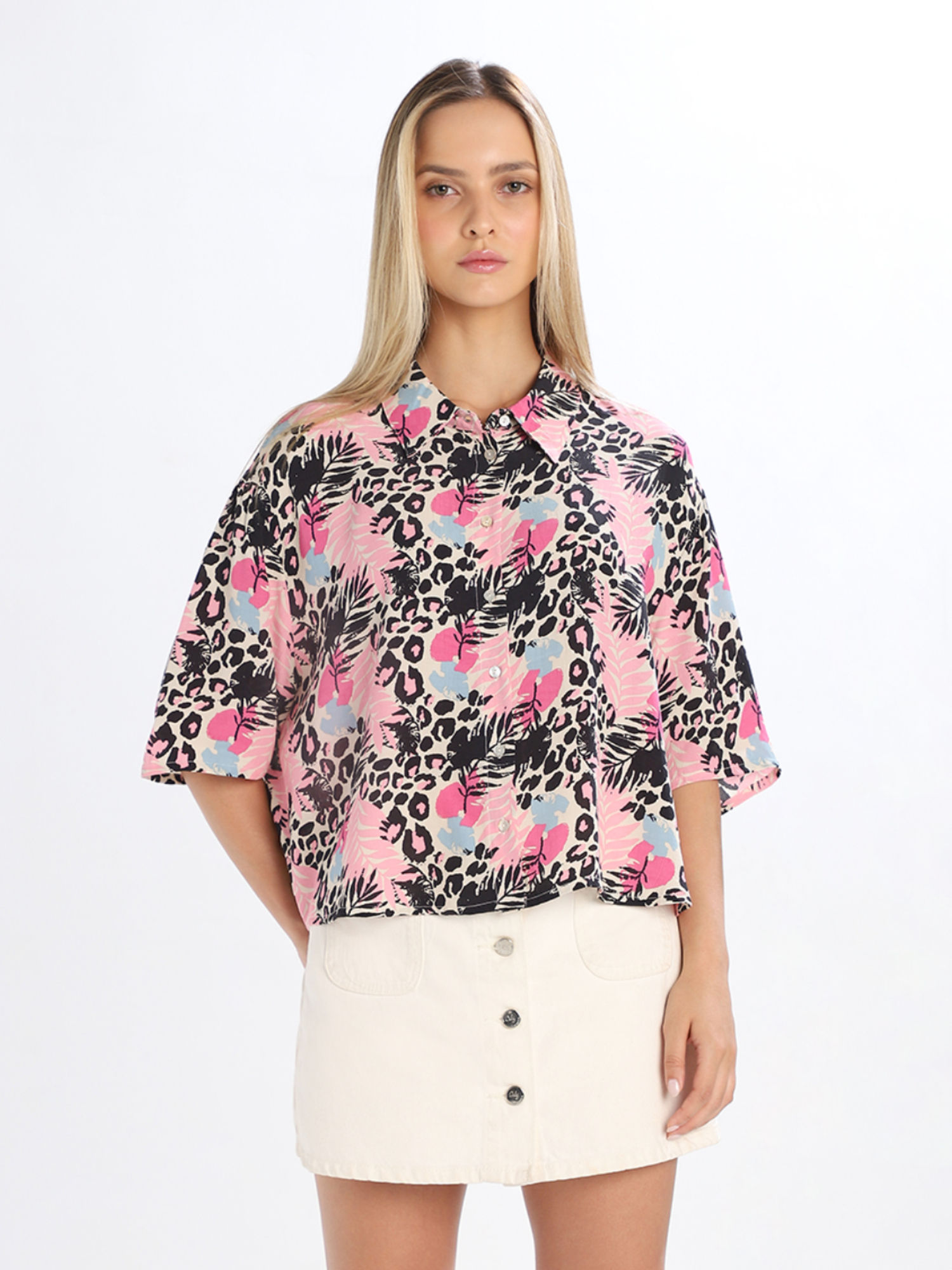 only Pink Print Relaxed Fit Shirt-picture-42