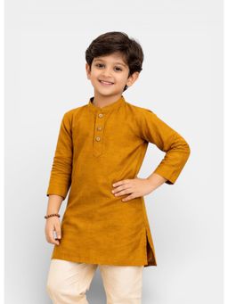 TATTVA - Boys Mustard Cotton Solid Ethnic Kurta