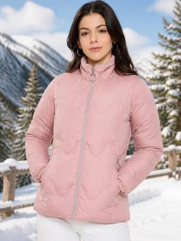 Duke - Mauve Stardust Women Full Sleeve Quilted Jacket