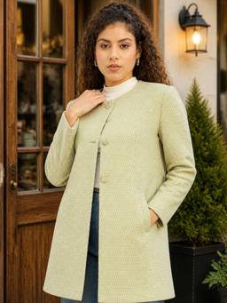 Duke - Green Urban Women Full Sleeve Long Coat