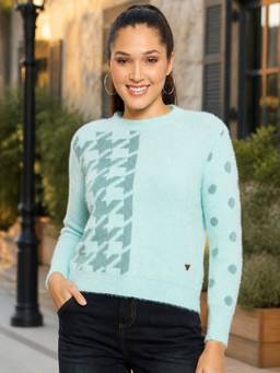 Duke - Women's Sea Green Printed Sweater