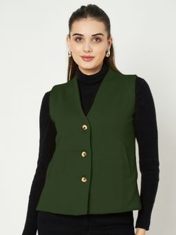 BRINNS - V-Neck Fleece Green Waistcoat