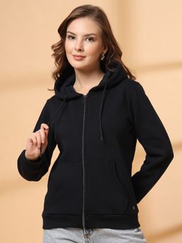 Juelle - Winterwear Hooded Neck Black Regular Hoodie