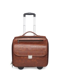 MBOSS - Faux Leather 2 Wheel Overnighter Laptop Trolley Travel Bag
