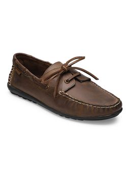 EZOK - Genuine Leather Brown Solid Loafer For Men