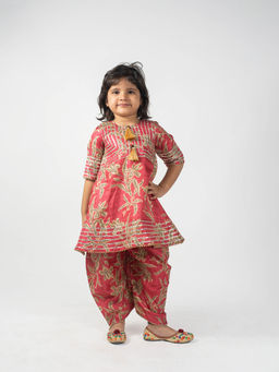 Lil Glam - Fringes Deatiled With Kurti With Pants (Set of 2)