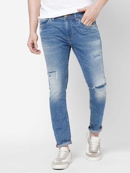 ROOKIES - Springsteen Men's Tapered Fit Low-Rise Slim Thigh Jeans