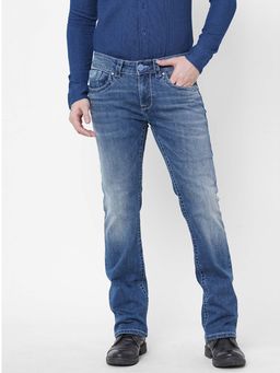 ROOKIES - Dark Blue Low-Rise Slim Fit Bootcut Jeans