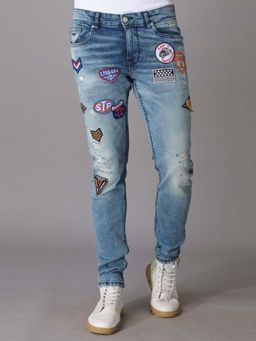 ROOKIES - Springsteen Men's Tapered Fit Low-Rise Slim Thigh Jeans