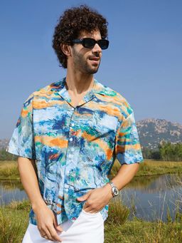 Campus Sutra - Men Multi-Color Indie-Block Oversized Shirt